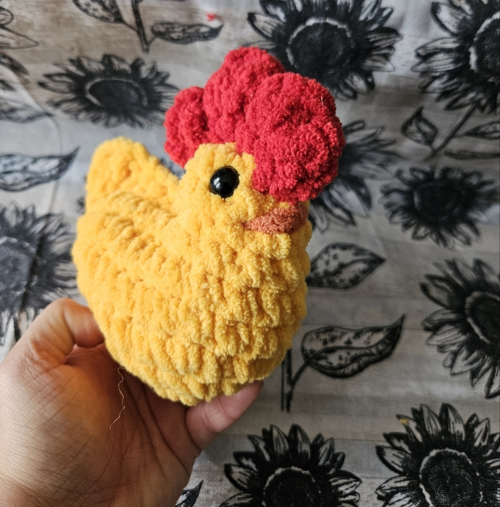 Crochet Yellow Chicken Rooster Amigurumi Plushie